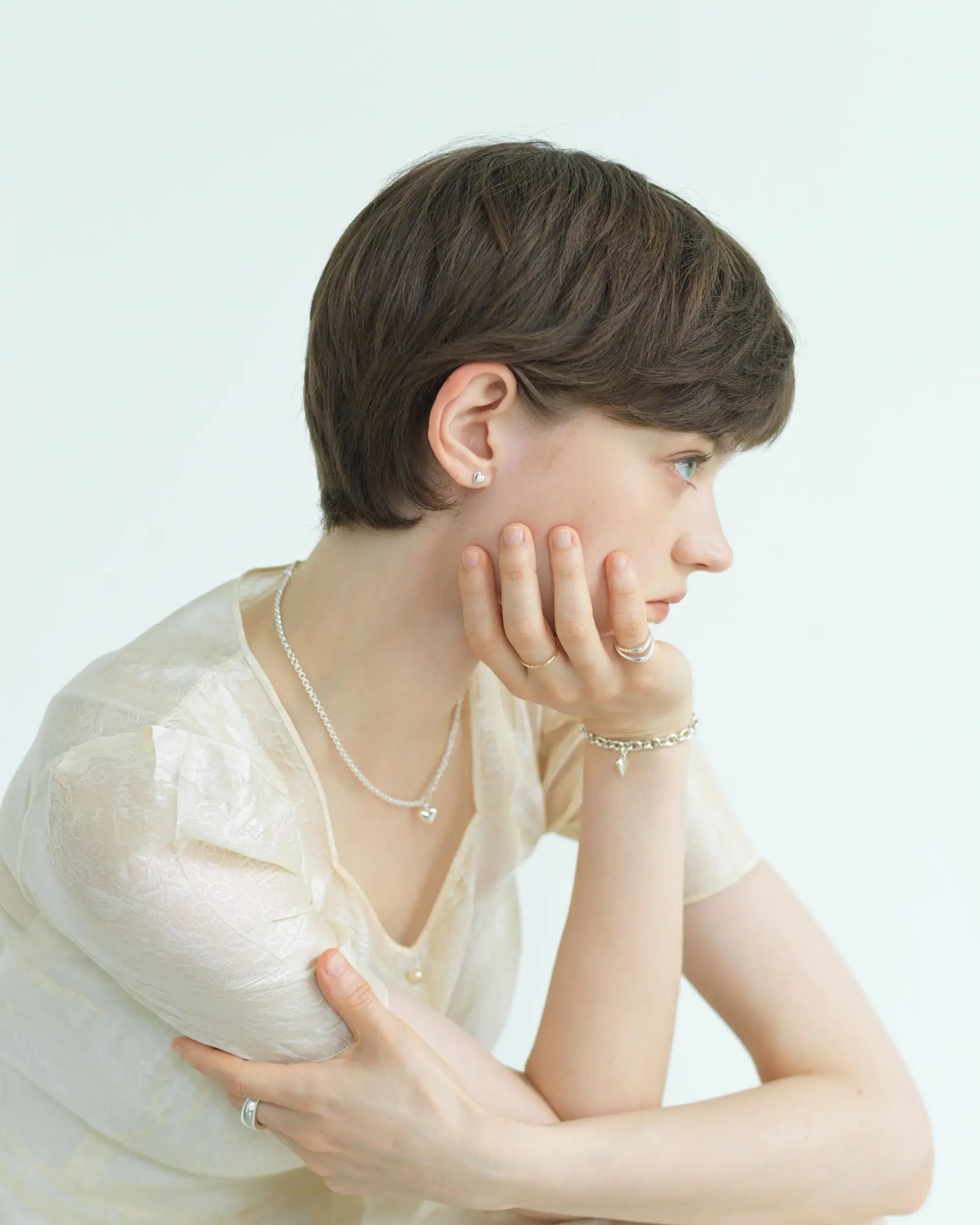 オープンハートブレスレット