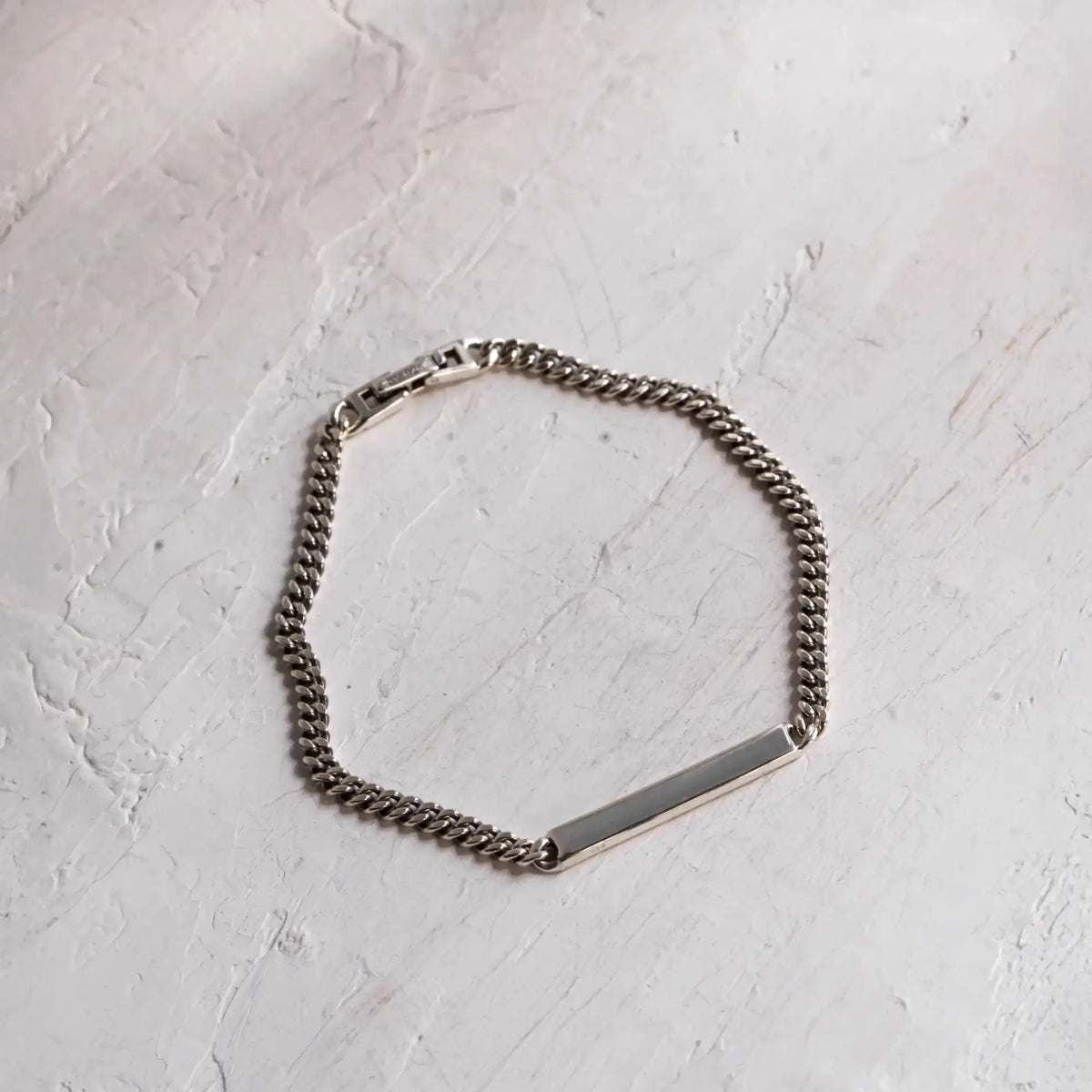 プレートチェーンブレスレット | 鏡面プレートが輝くシルバー925