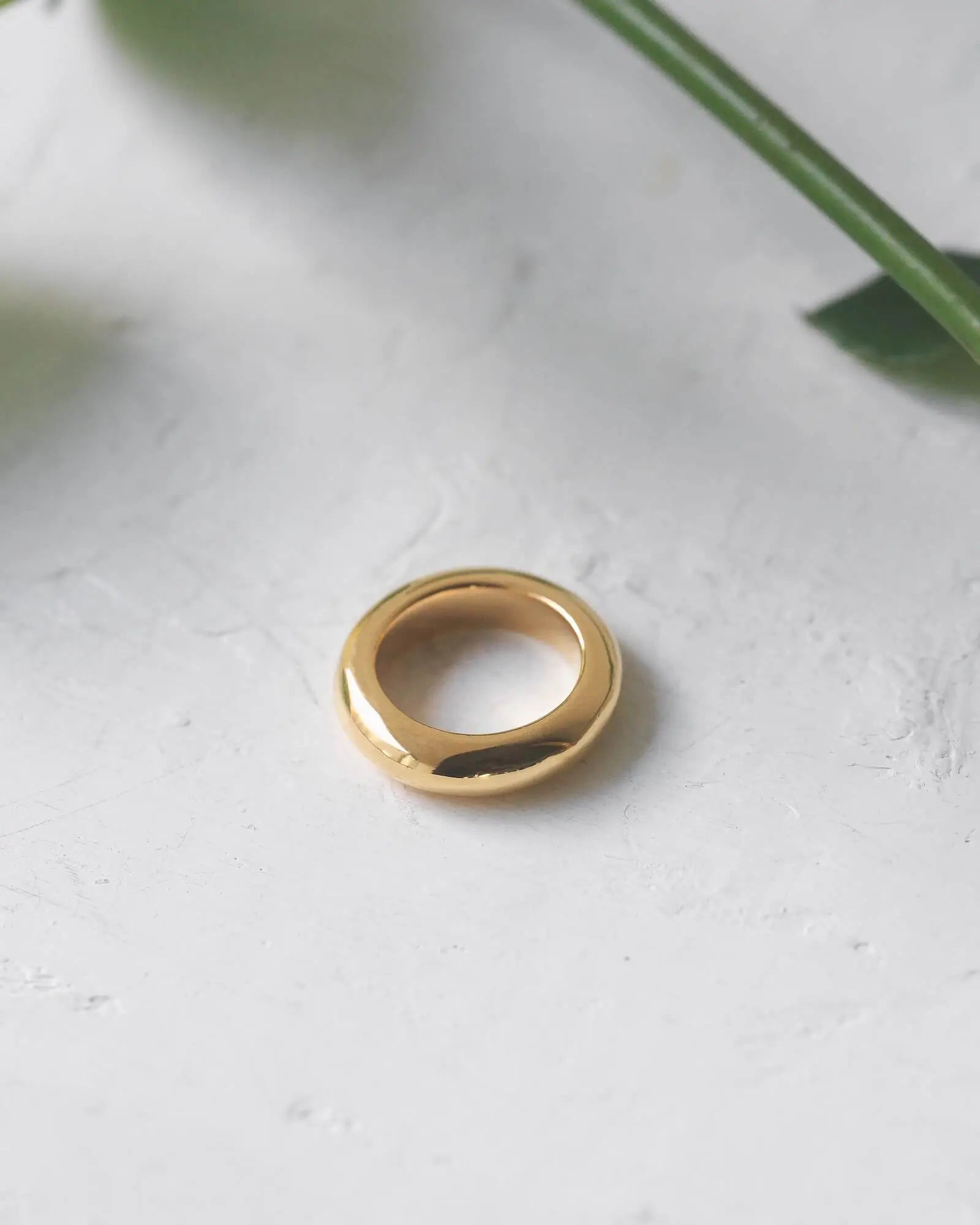 Aletta Jewelry プランプリング ゴールド｜18Kゴールドコーティングを施した鏡面仕上げの肉厚リング