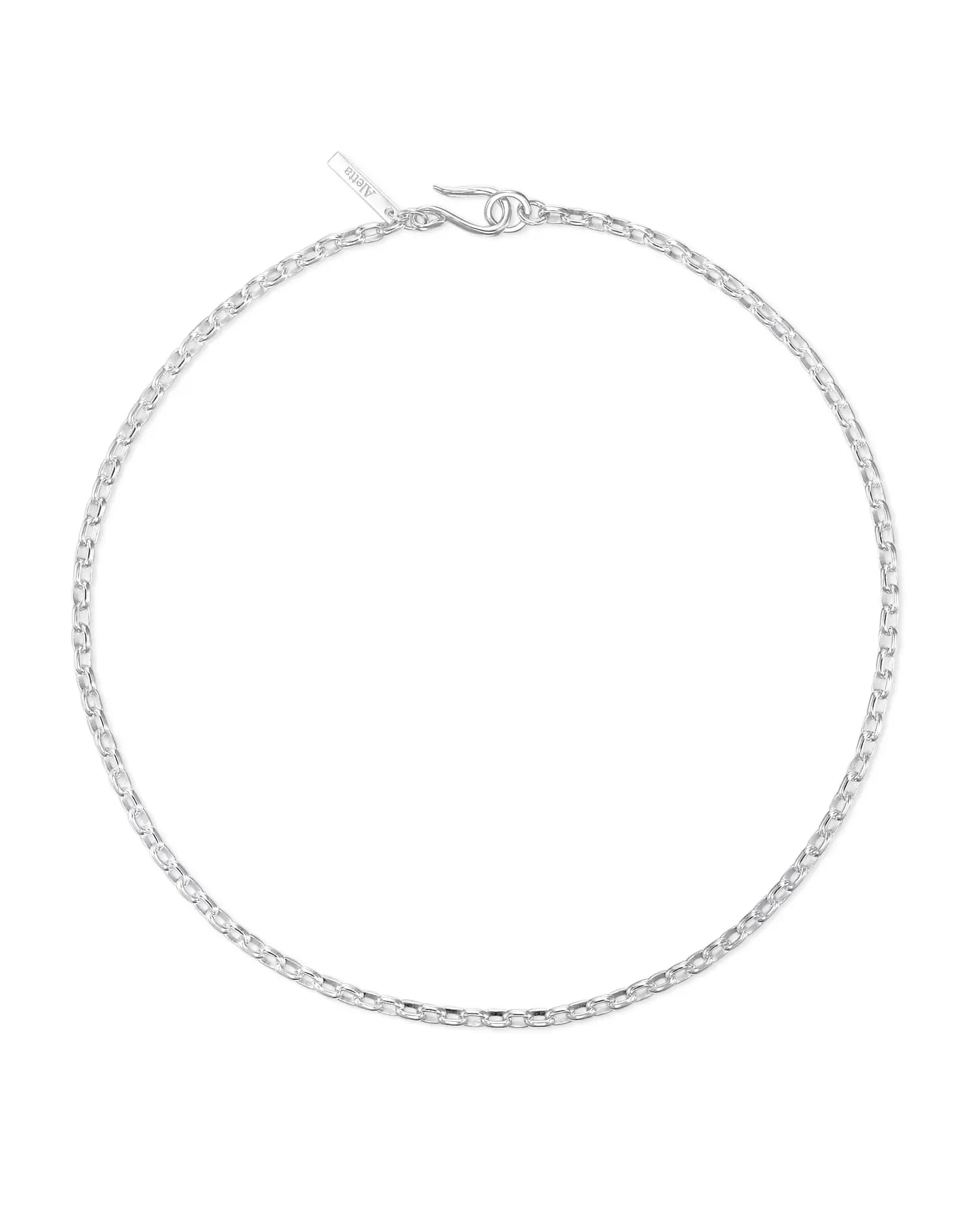 シルバー925 ロロチェーンネックレス 商品全体画像 - ペアネックレスにも最適なつけっぱなしOKの高品質素材