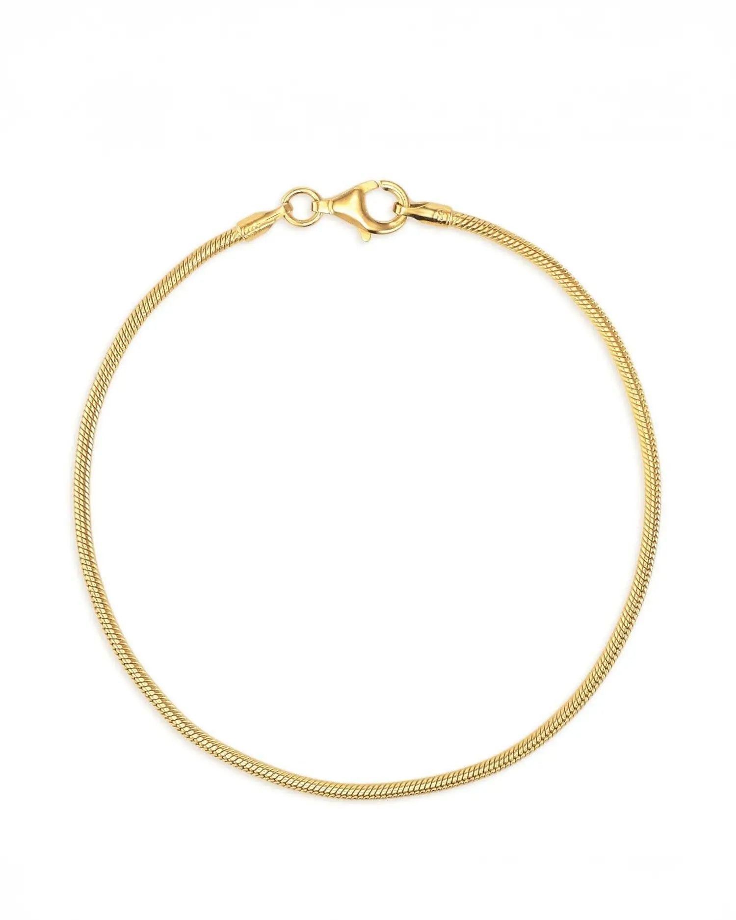 ラウンドスネークブレスレット ゴールド 全体 | 18Kコーティングを施した高級感のあるスネークチェーン