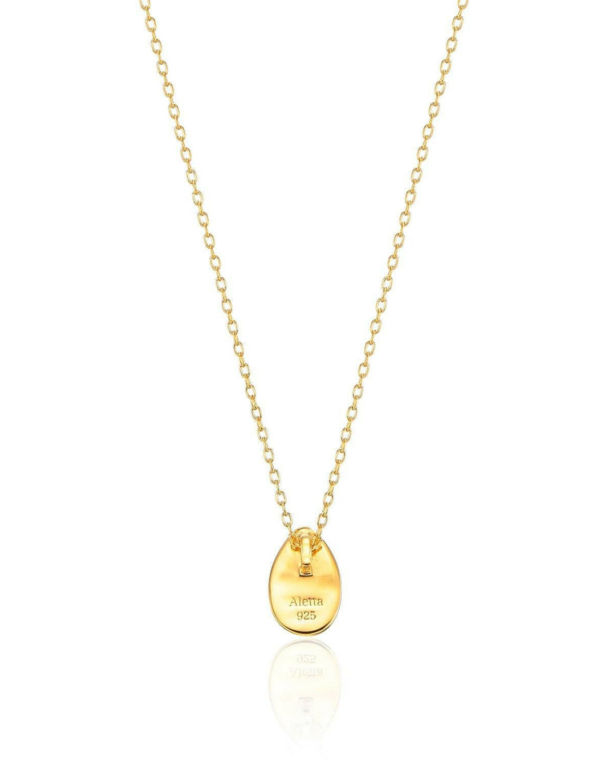 18Kコーティング ティアドロップネックレス（ゴールド）商品単体画像裏面 - ニッケルフリー仕様で金属アレルギーにも安心対応